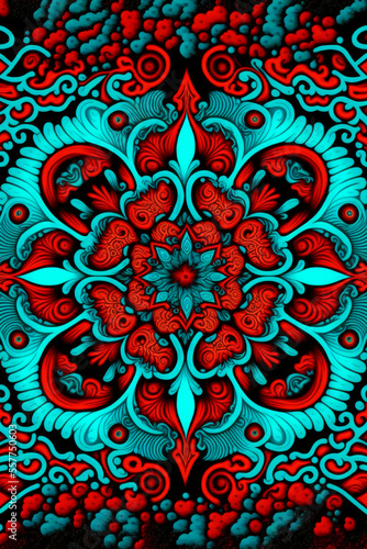red and blue pattern. Generative AI