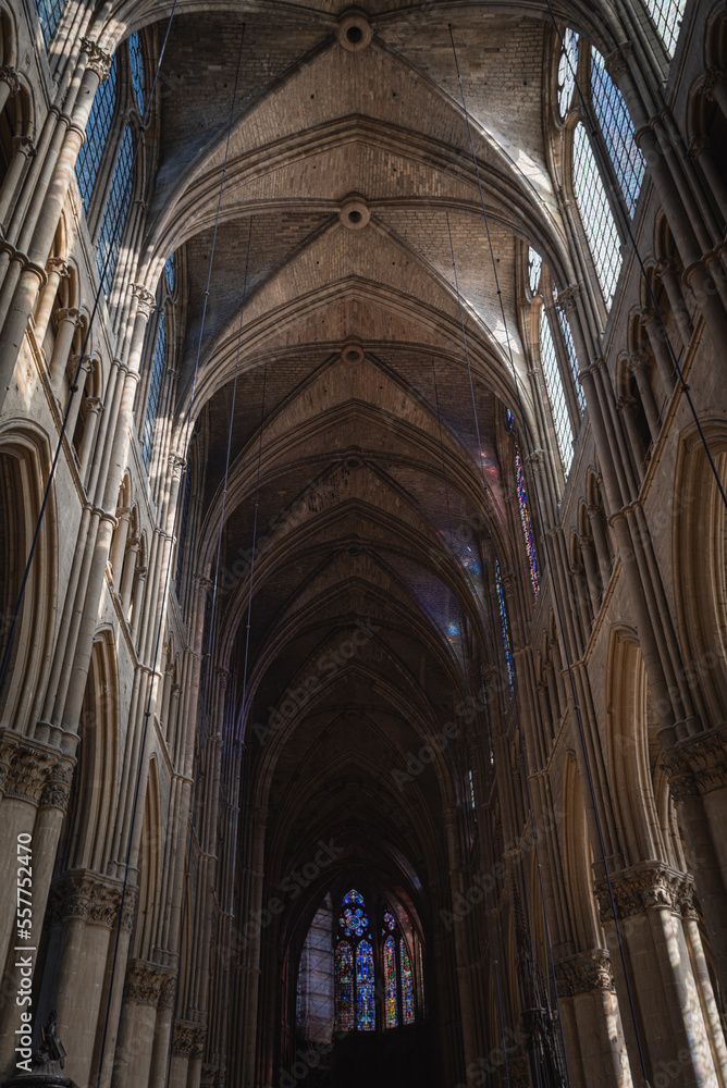 Archway in the gothic cathedral of Reims Archway in the gothic cathedral of Reims
