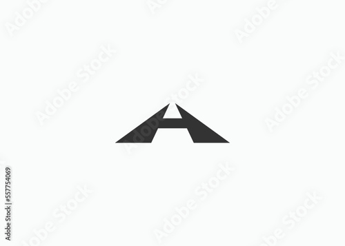 initial letter h with highway logo design vector illustration template