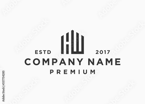 hw home logo design vector illustration template