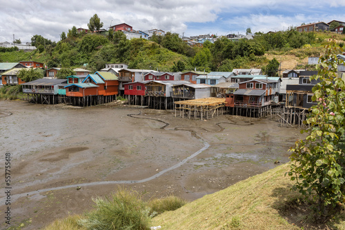 Palafitos de Pedro Montt - colorful stilt houses on Chiloé (Isla Grande de Chiloé) in Chile  © freedom_wanted