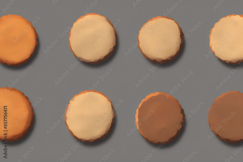 Illustration of biscuits in the minimalist style, generative ai