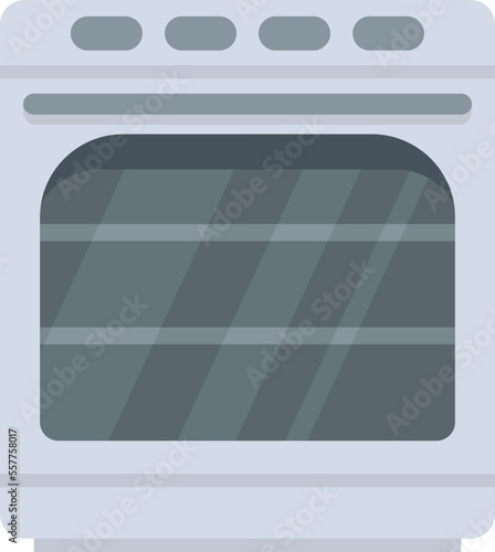Convection oven icon flat vector. Electric kitchen stove. Grill convection oven isolated