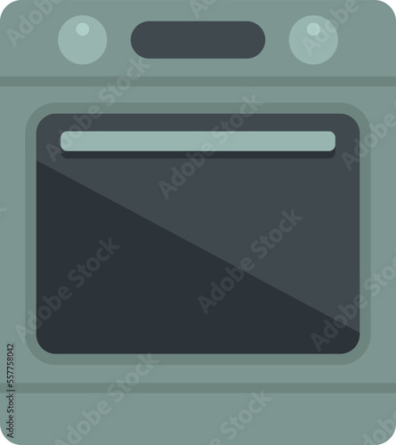 Electric convection oven icon flat vector. Kitchen stove. Gas convection oven isolated