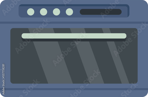 Gas convection oven icon flat vector. Electric grill stove. Fan convection oven isolated