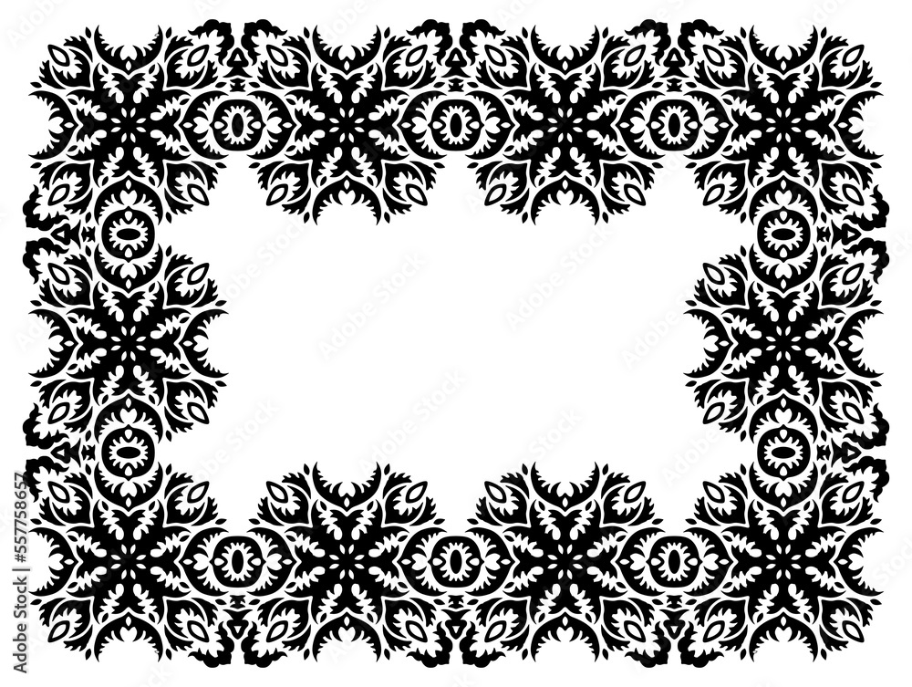 Clip art with black tribal rectangle frame Clip art with black tribal rectangle frame