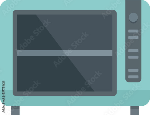 Convection oven timer icon flat vector. Cook stove. Electric kitchen oven isolated