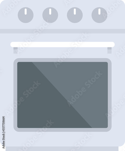 Front convection oven icon flat vector. Electric kitchen stove. Grill gas oven isolated