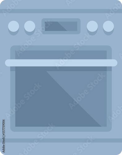Hot oven icon flat vector. Electric convection stove. Grill oven isolated