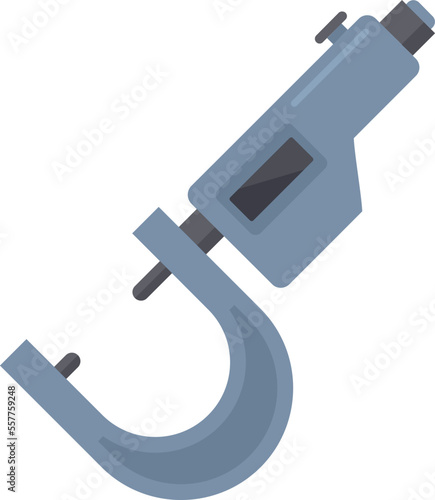 Micrometer dimensions icon flat vector. Precision vernier. Caliper instrument isolated
