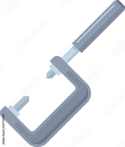 Screw micrometer icon flat vector. Vernier caliper. Technical instrument isolated