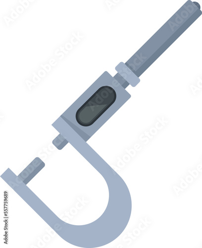 Micrometer instrument icon flat vector. Precision vernier. Technical screw isolated