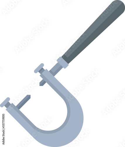 Engineer micrometer icon flat vector. Vernier caliper. Precision micrometer isolated
