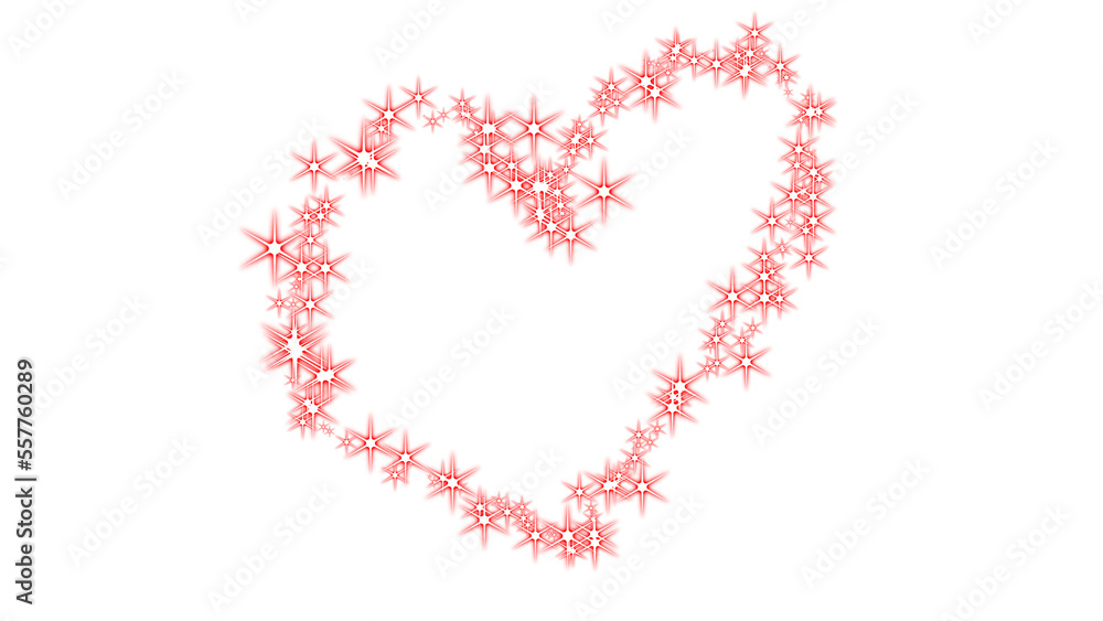 png image of a red heart formed by many bright stars
