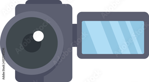 Home camcorder icon flat vector. Camera movie. Tv production isolated