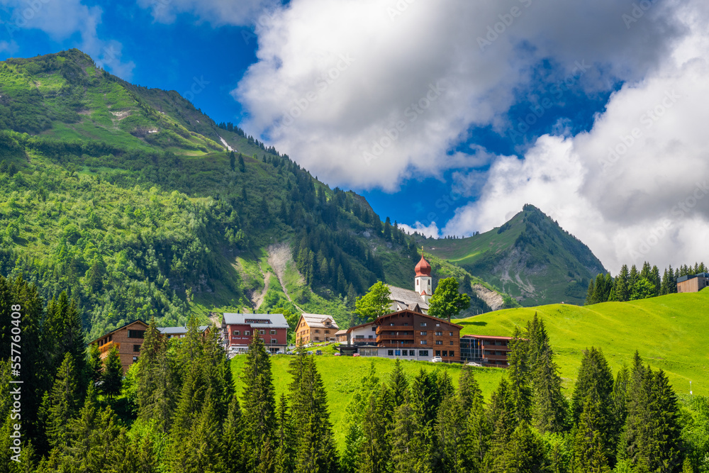 Obraz premium The Village of Damüls in the Bregenzerwald, State of Vorarlberg, Austria