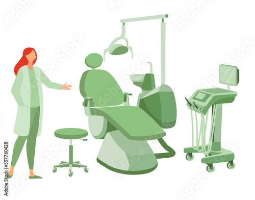 dental office and dental chair and doctor