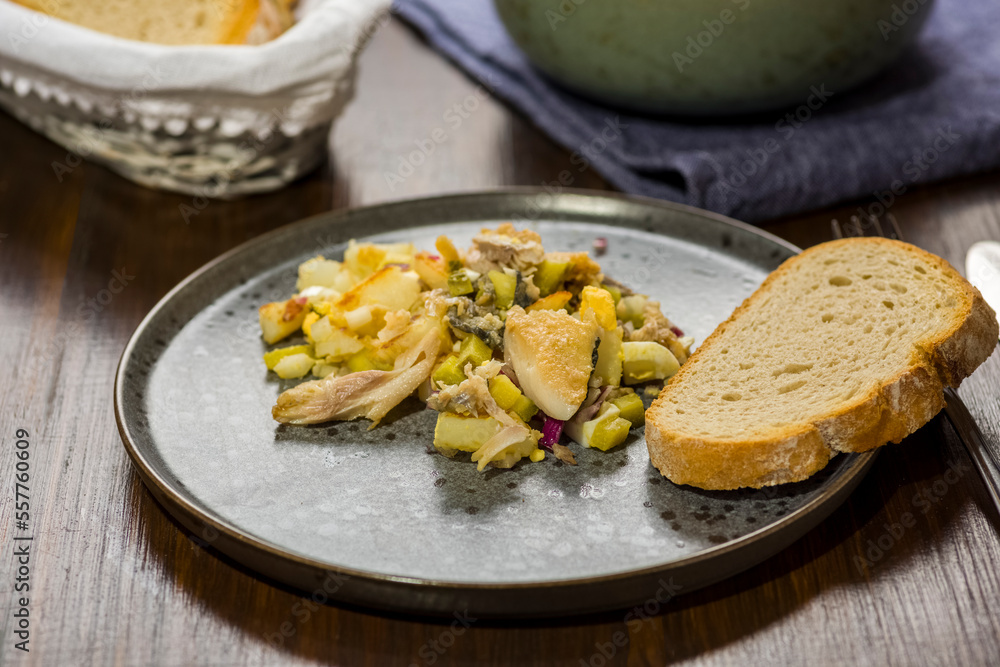 homemade salad with herring homemade salad with herring