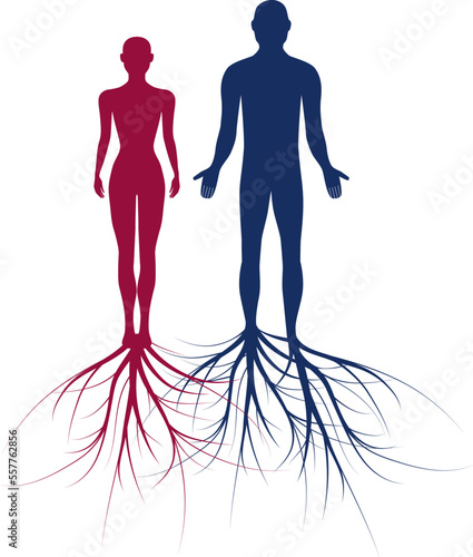 man woman people couple person roots personality and heritage illustration