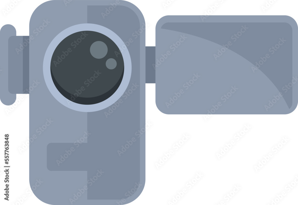 Video camera icon flat vector. Film movie. Cinema television isolated Video camera icon flat vector. Film movie. Cinema television isolated