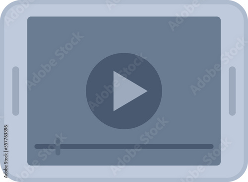 Play video tablet icon flat vector. Watching player. Screen mobile isolated