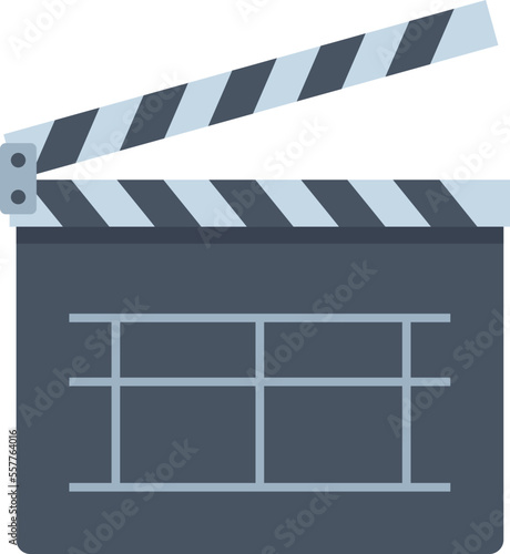 Movie clapper icon flat vector. Film board. Action clap isolated