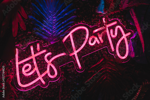 neon sign with lights party 