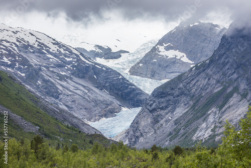 The valley to the Nigardsbreen glacier in the Jostedal nature park in Norway