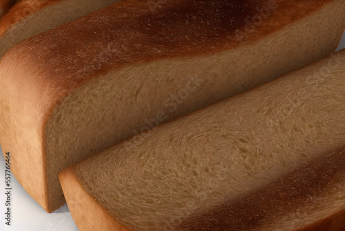 Illustration of sliced bread, generative ai