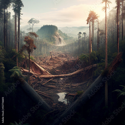 The Vanishing Rainforest: A Tragedy of Deforestation (Ai generated)  © MrnSailor