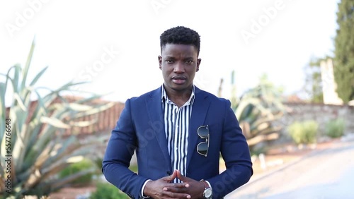 Portrait of young african male manager