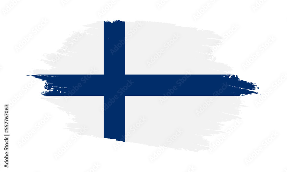 Naklejka premium Finland Vector Flag. Grunge Finland Flag. Finland Flag with Grunge Texture. Vector illustration