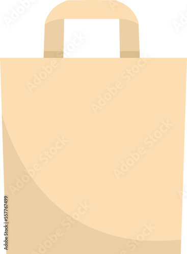 Canvas eco bag icon flat vector. Fabric reusable. Cotton market bag isolated