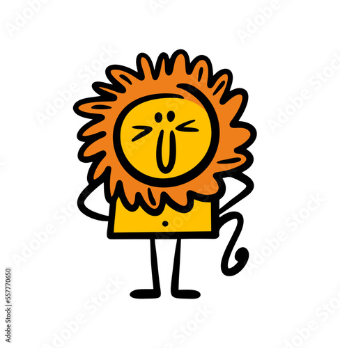 Funny animal from the jungle wild lion with bushy mane.