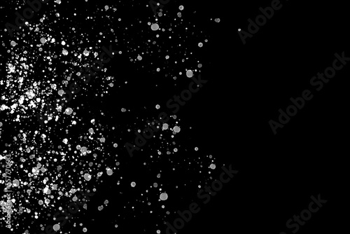 Splash of water isolated in the dark for use in advertising images with screen mode. Drops of water in the dark for use in the project, use as an element or background mock up, for compositing