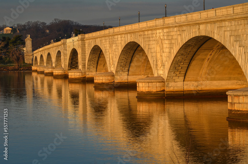 memorial bridge and Washington cityscape - Washington dc united states