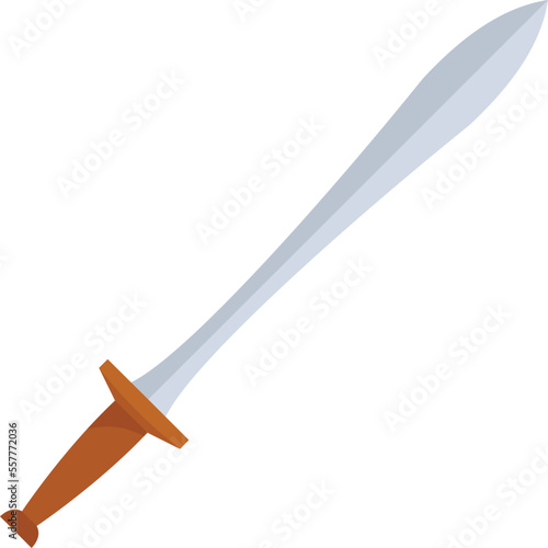 Ancient greek sword icon flat vector. Greece army. Roman antique isolated