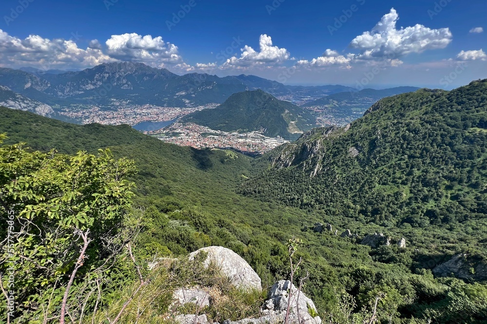 Naklejka premium view of the landscape around the town of Lecco and Lake Como