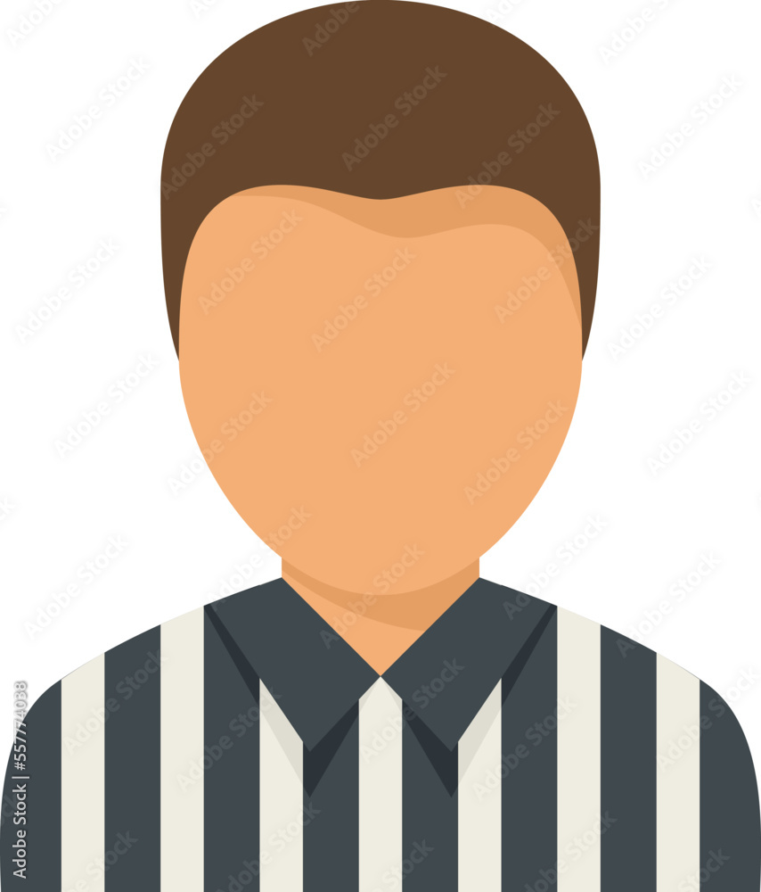 American football referee icon flat vector. Whistle penalty. Sport judge isolated American football referee icon flat vector. Whistle penalty. Sport judge isolated
