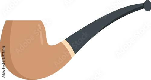 Hand smoke pipe icon flat vector. Old tobacco. Cigar smoker isolated