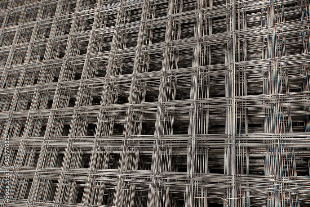 Abstract composition with pile of steel mesh for reinforced concrete Abstract composition with pile of steel mesh for reinforced concrete