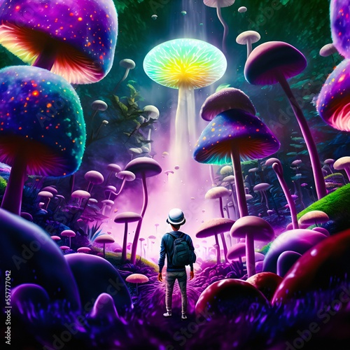 A young man explores the land of magical psychedelic mushrooms. An abstract and surreal adventure into the world of dreams. LSD, DMT or psilocybin trip
