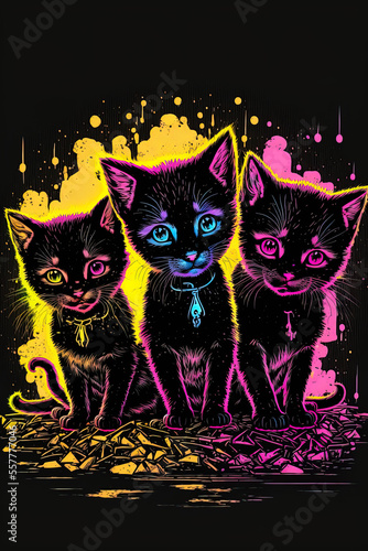 Cute kitties vector illustration - kitty cats