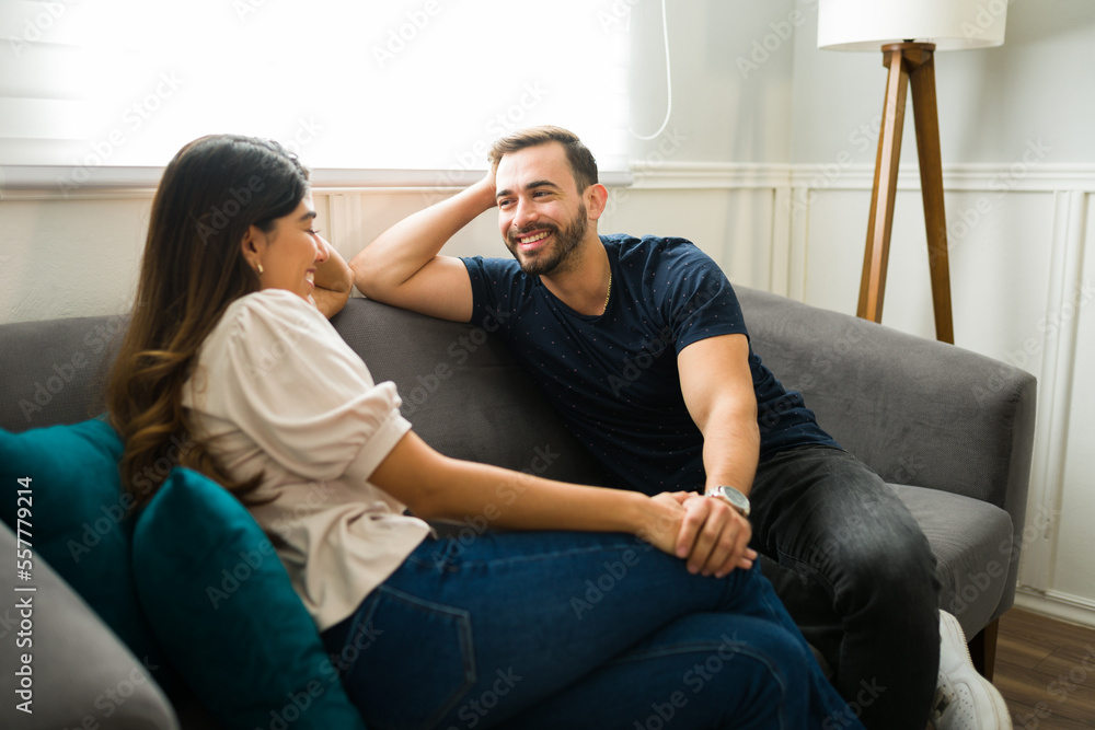 Man holding hands with his girlfriend on a casual date Man holding hands with his girlfriend on a casual date