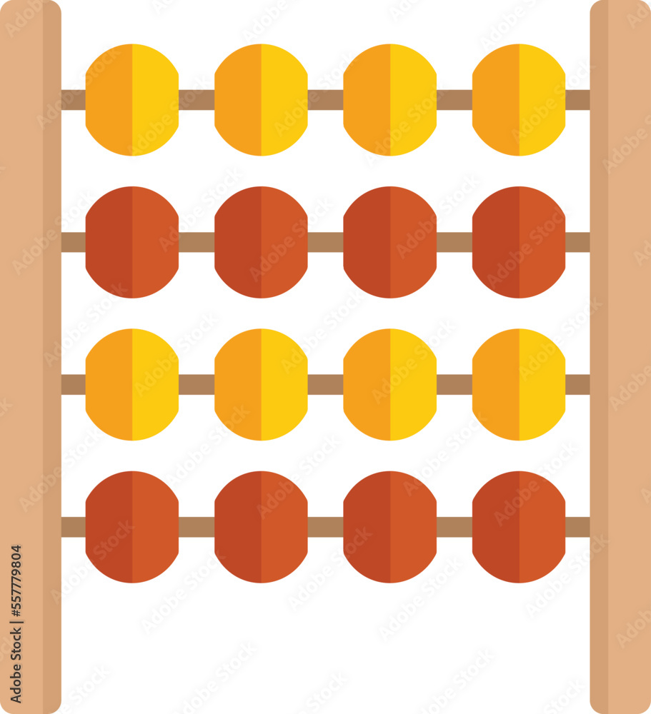 Wooden abacus icon flat vector. Math calculator. Counting toy isolated Wooden abacus icon flat vector. Math calculator. Counting toy isolated
