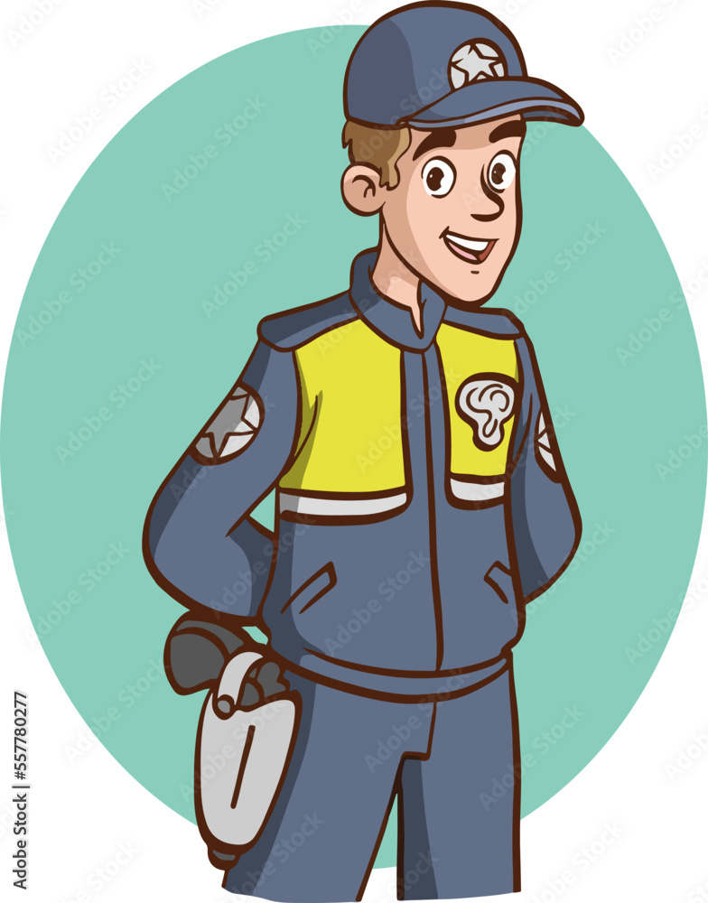 cute police officer cartoon vector 