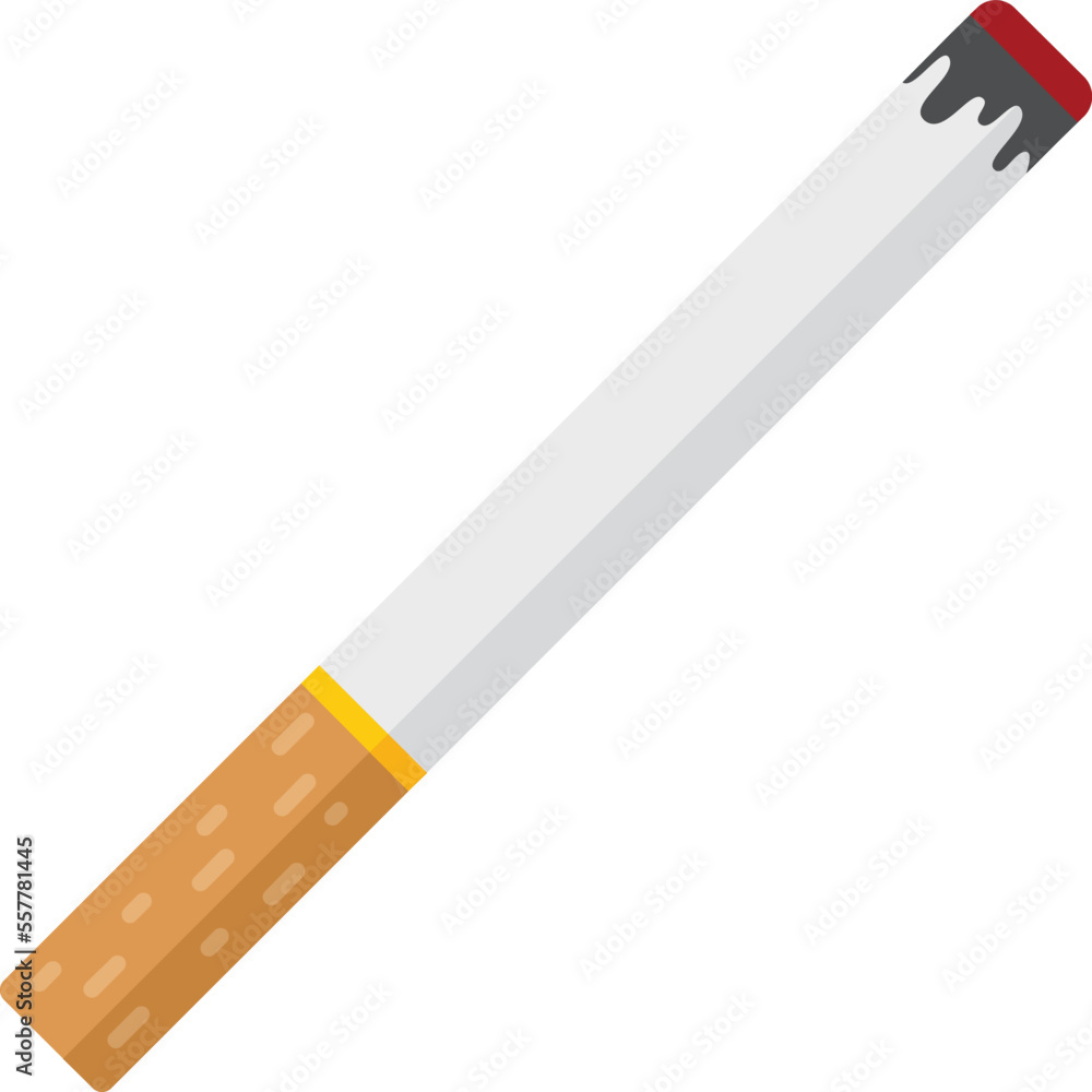Smoking cigarette icon flat vector. Smoke tobacco. Nicotine cigar isolated Smoking cigarette icon flat vector. Smoke tobacco. Nicotine cigar isolated