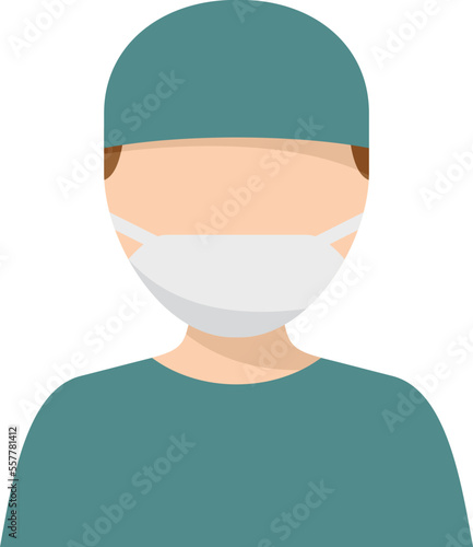 Tonsillitis doctor icon flat vector. Mouth anatomy. Bacterial disease isolated