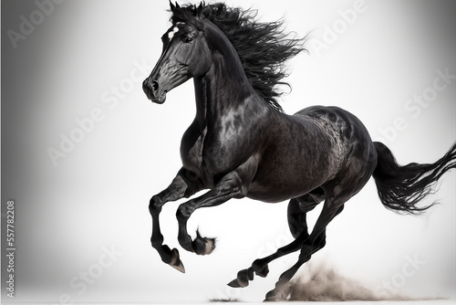 Fototapeta Naklejka Na Ścianę i Meble -  black horse isolated on white