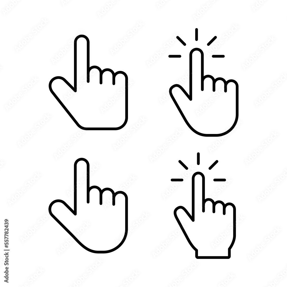 Hand cursor icon vector for web and mobile app. cursor sign and symbol. hand cursor icon clik Hand cursor icon vector for web and mobile app. cursor sign and symbol. hand cursor icon clik